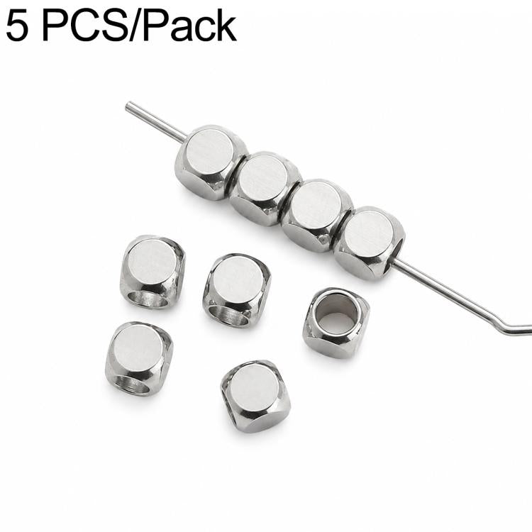 2 PCS/Set Tarnish-Resistant Titanium Steel Spacers and Beads DIY Accessories for Phone Straps — Cube Bead 3 mm