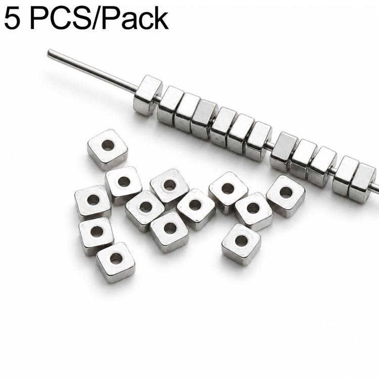 2 PCS/Set Tarnish-Resistant Titanium Steel Spacers and Beads DIY Accessories for Phone Straps — Textured Round Bead 4 mm