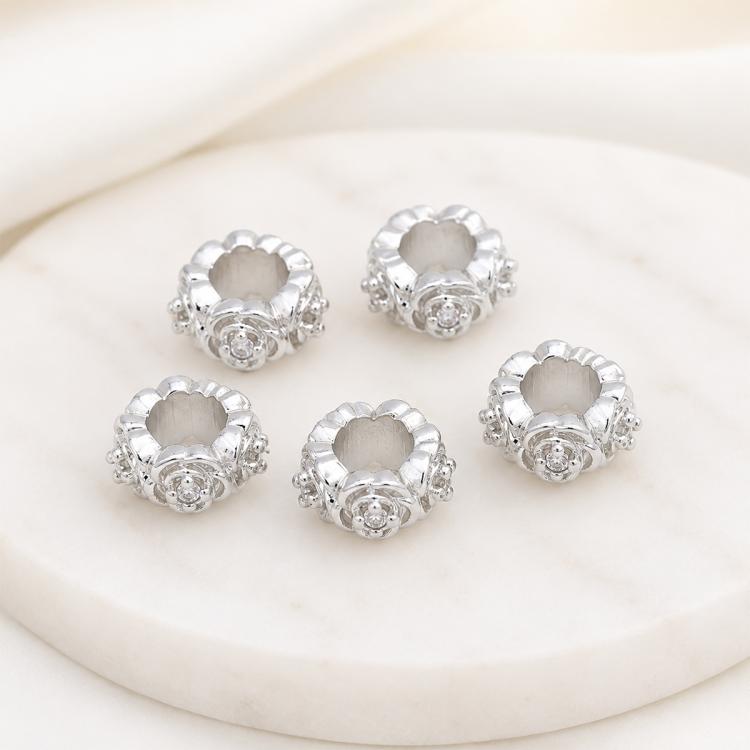 5 PCS/Pack Gold Filled Inlaid Zircon Hole Spacer Beads for DIY Jewelry Making — view 23