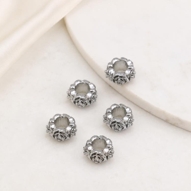5 PCS/Pack Gold Filled Inlaid Zircon Hole Spacer Beads for DIY Jewelry Making — view 24