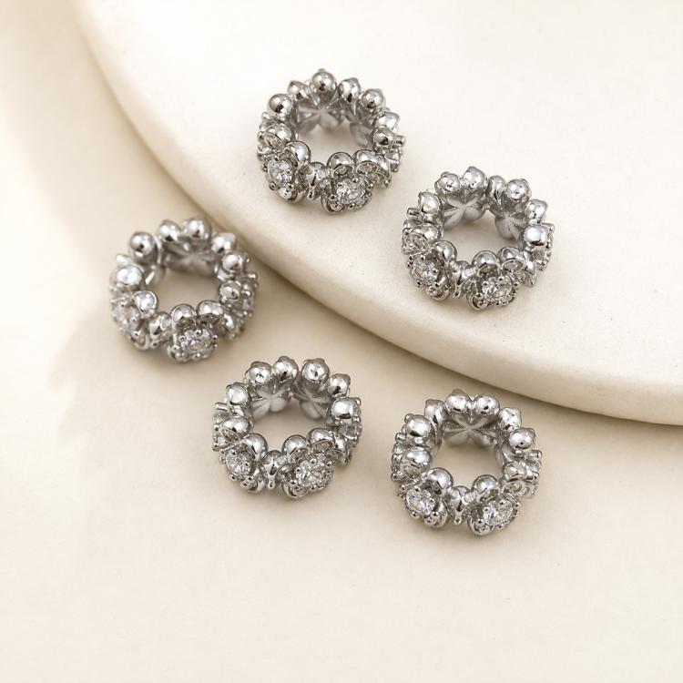 5 PCS/Pack Gold Filled Inlaid Zircon Hole Spacer Beads for DIY Jewelry Making — view 28