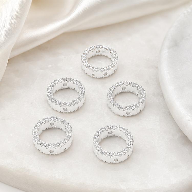 5 PCS/Pack Gold Filled Inlaid Zircon Hole Spacer Beads for DIY Jewelry Making — view 31