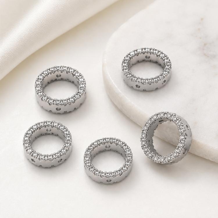 5 PCS/Pack Gold Filled Inlaid Zircon Hole Spacer Beads for DIY Jewelry Making — view 32