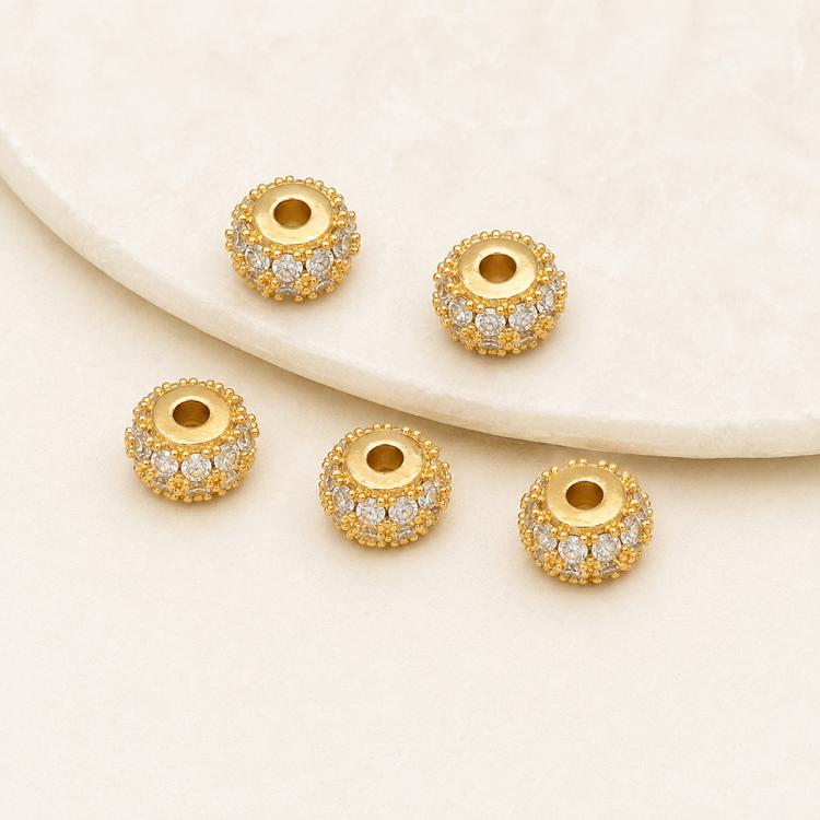 5 PCS/Pack Gold Filled Inlaid Zircon Hole Spacer Beads for DIY Jewelry Making — view 34