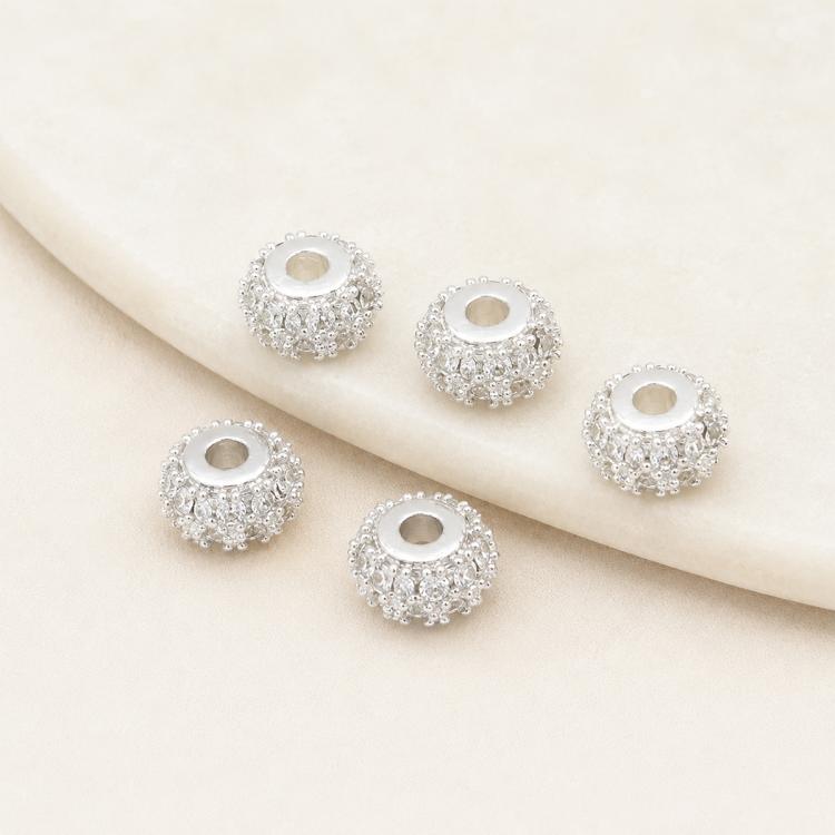 5 PCS/Pack Gold Filled Inlaid Zircon Hole Spacer Beads for DIY Jewelry Making — view 35