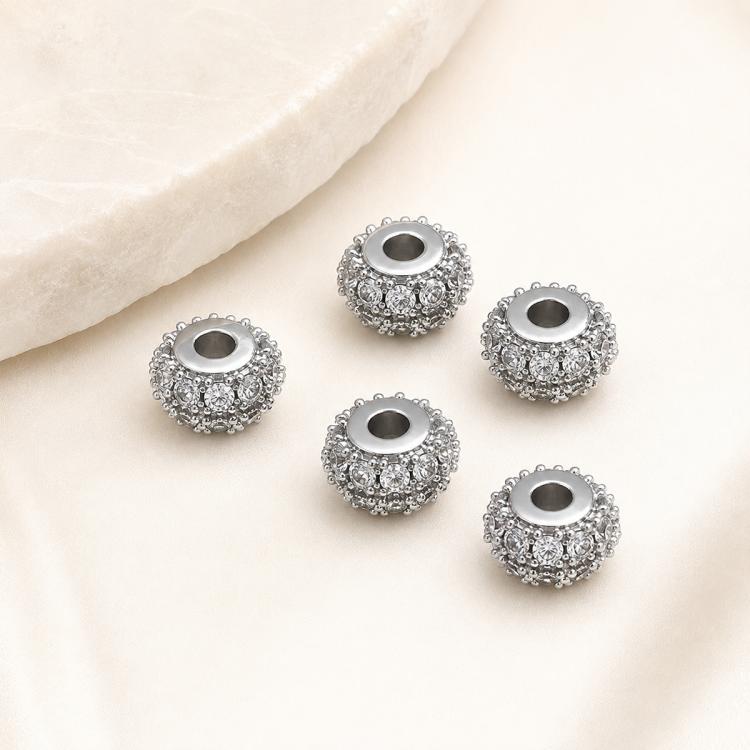 5 PCS/Pack Gold Filled Inlaid Zircon Hole Spacer Beads for DIY Jewelry Making — view 36