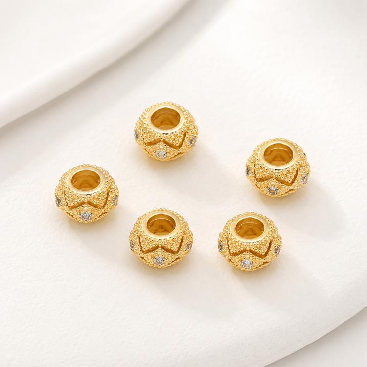 5 PCS/Pack Gold Filled Inlaid Zircon Hole Spacer Beads for DIY Jewelry Making — view 38