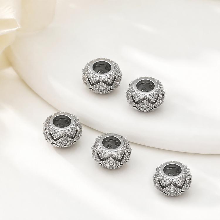 5 PCS/Pack Gold Filled Inlaid Zircon Hole Spacer Beads for DIY Jewelry Making — view 40