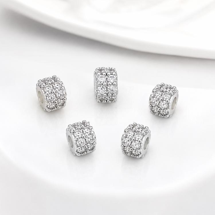 5 PCS/Pack Gold Filled Inlaid Zircon Hole Spacer Beads for DIY Jewelry Making — view 44