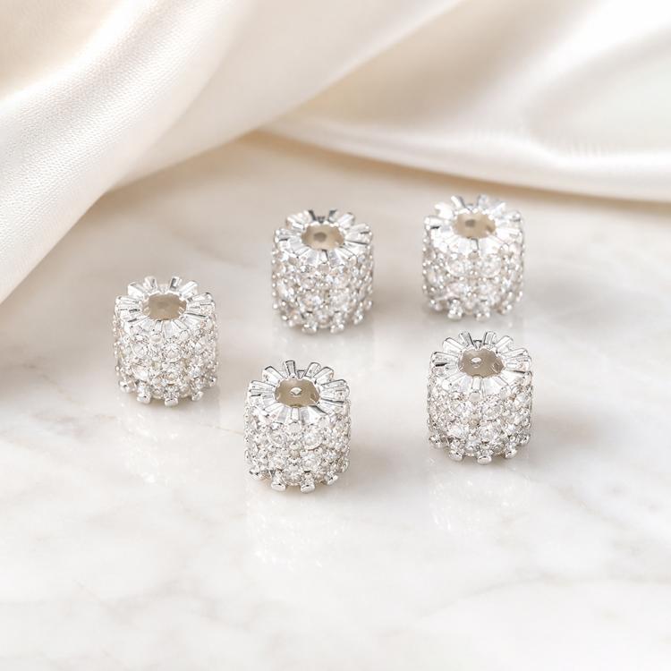 5 PCS/Pack Gold Filled Inlaid Zircon Hole Spacer Beads for DIY Jewelry Making — view 47
