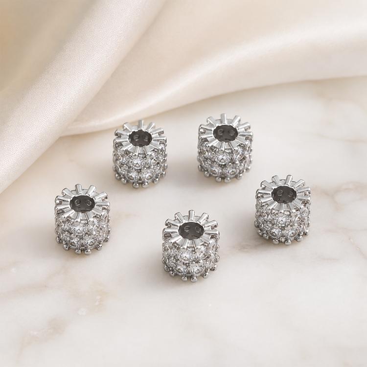 5 PCS/Pack Gold Filled Inlaid Zircon Hole Spacer Beads for DIY Jewelry Making — view 48