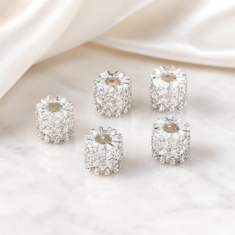 5 PCS/Pack Gold Filled Inlaid Zircon Hole Spacer Beads for DIY Jewelry Making — view 51