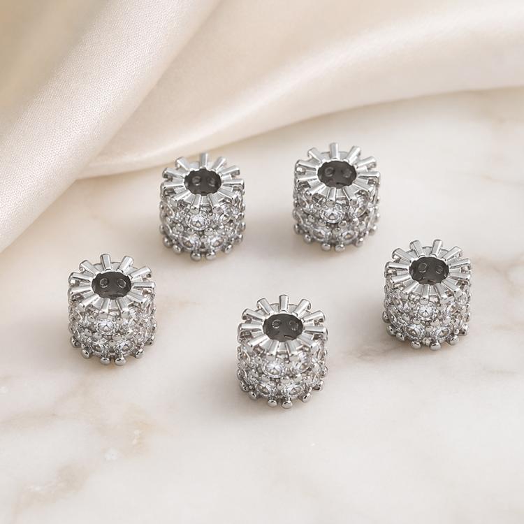 5 PCS/Pack Gold Filled Inlaid Zircon Hole Spacer Beads for DIY Jewelry Making — view 52