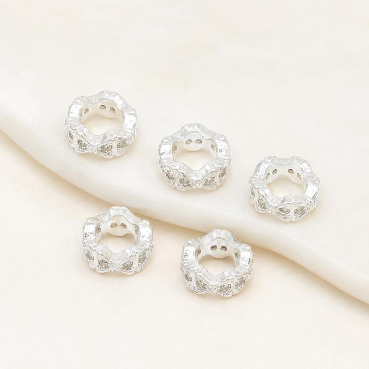 5 PCS/Pack Gold Filled Inlaid Zircon Hole Spacer Beads for DIY Jewelry Making — view 55