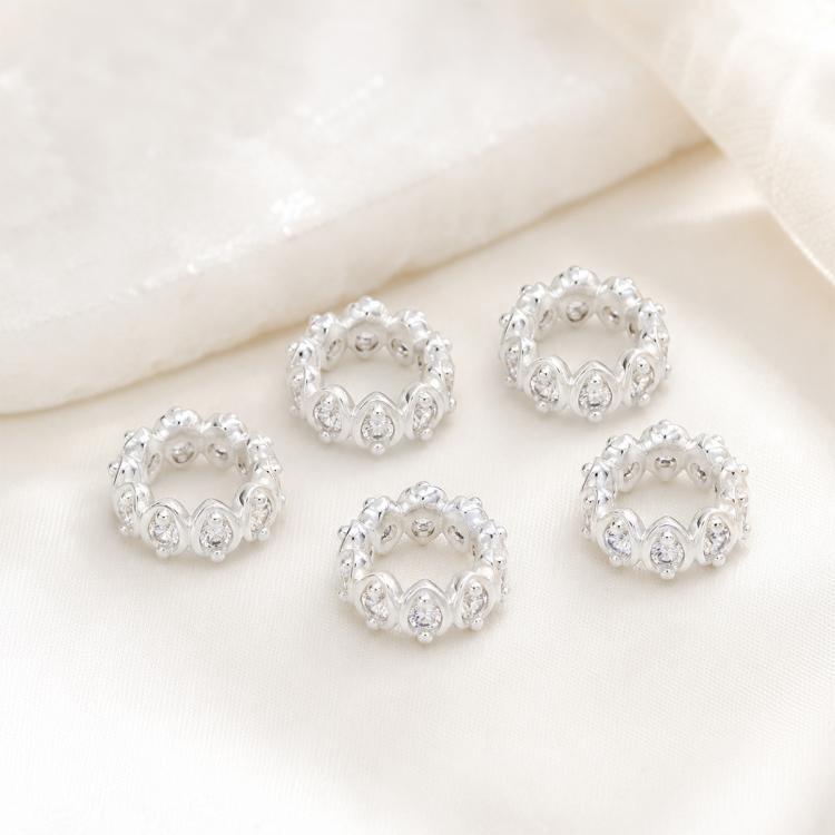 5 PCS/Pack Gold Filled Inlaid Zircon Hole Spacer Beads for DIY Jewelry Making — view 59