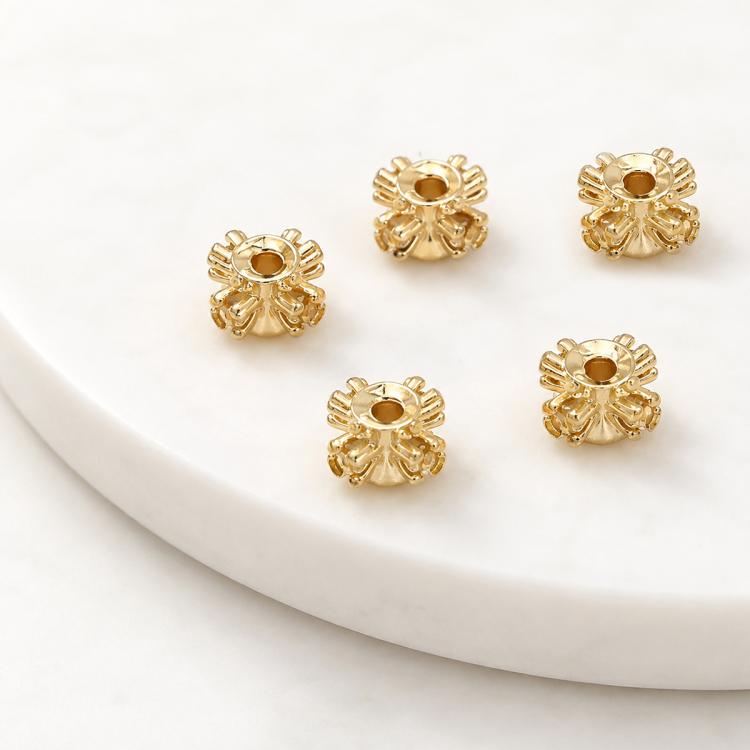 5 PCS/Pack Gold Filled Inlaid Zircon Hole Spacer Beads for DIY Jewelry Making — view 61