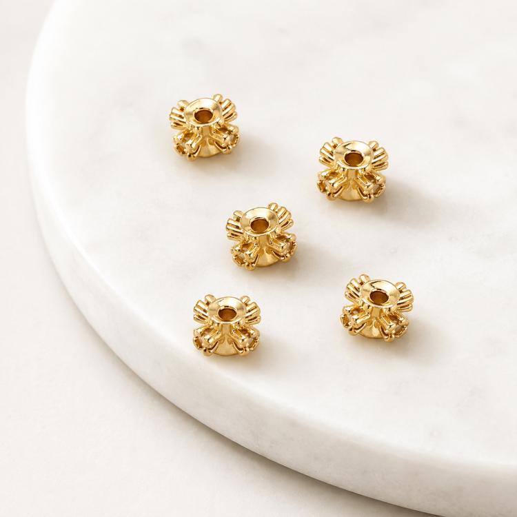 5 PCS/Pack Gold Filled Inlaid Zircon Hole Spacer Beads for DIY Jewelry Making — view 62