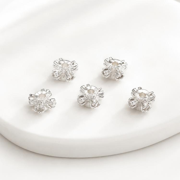 5 PCS/Pack Gold Filled Inlaid Zircon Hole Spacer Beads for DIY Jewelry Making — view 63
