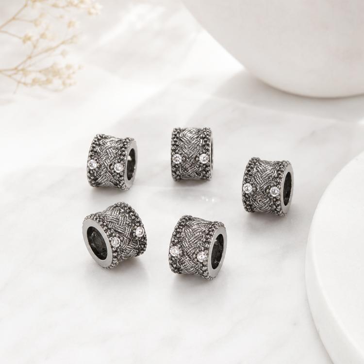 5 PCS/Pack Gold Filled Inlaid Zircon Hole Spacer Beads for DIY Jewelry Making — view 16