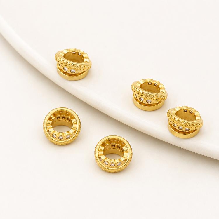 5 PCS/Pack Gold Filled Inlaid Zircon Hole Spacer Beads for DIY Jewelry Making — view 18