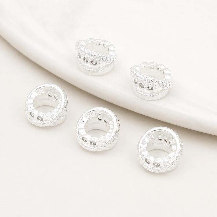 5 PCS/Pack Gold Filled Inlaid Zircon Hole Spacer Beads for DIY Jewelry Making — view 19