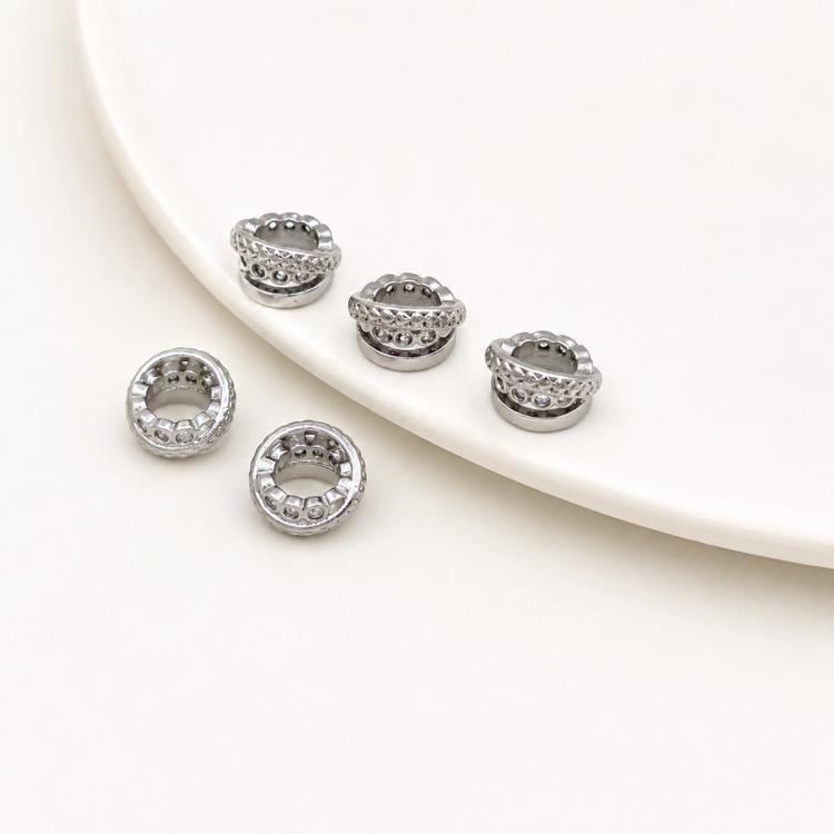 5 PCS/Pack Gold Filled Inlaid Zircon Hole Spacer Beads for DIY Jewelry Making — view 20
