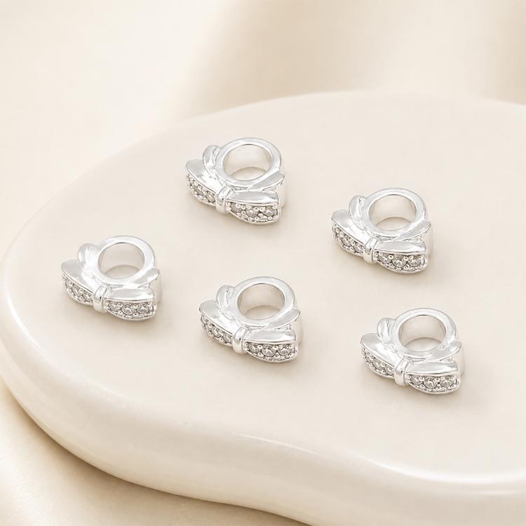 5 PCS/Pack Gold Filled Inlaid Zircon Hole Spacer Beads for DIY Jewelry Making — view 23