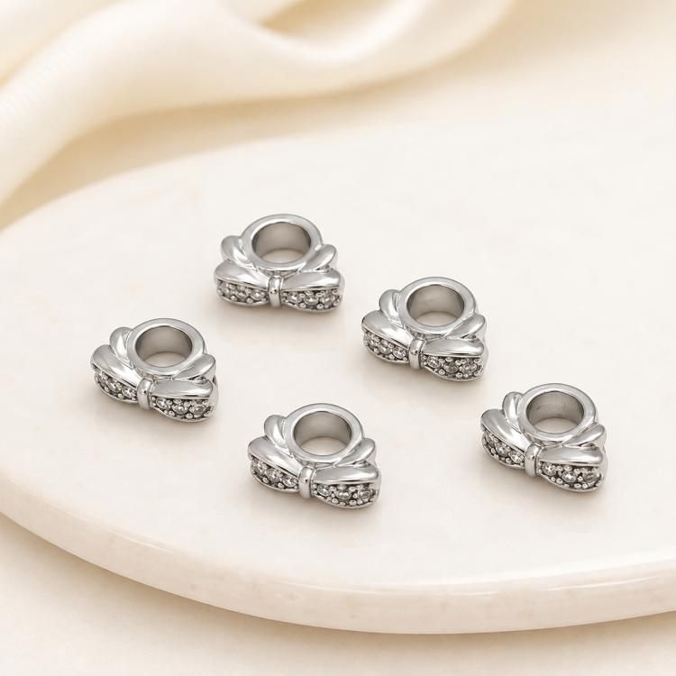 5 PCS/Pack Gold Filled Inlaid Zircon Hole Spacer Beads for DIY Jewelry Making — view 24