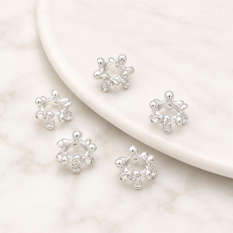 5 PCS/Pack Gold Filled Inlaid Zircon Hole Spacer Beads for DIY Jewelry Making — view 27