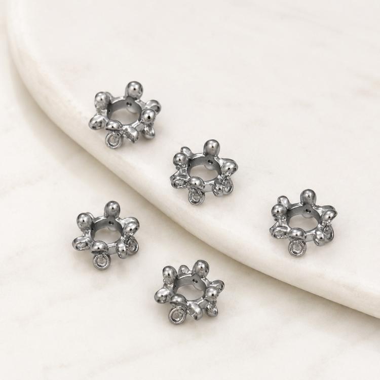 5 PCS/Pack Gold Filled Inlaid Zircon Hole Spacer Beads for DIY Jewelry Making — view 28