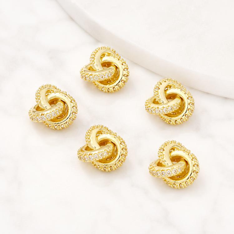 5 PCS/Pack Gold Filled Inlaid Zircon Hole Spacer Beads for DIY Jewelry Making — view 29