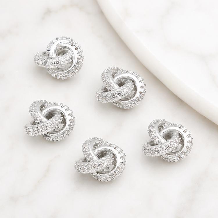 5 PCS/Pack Gold Filled Inlaid Zircon Hole Spacer Beads for DIY Jewelry Making — view 31
