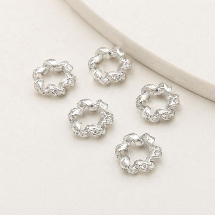 5 PCS/Pack Gold Filled Inlaid Zircon Hole Spacer Beads for DIY Jewelry Making — view 35