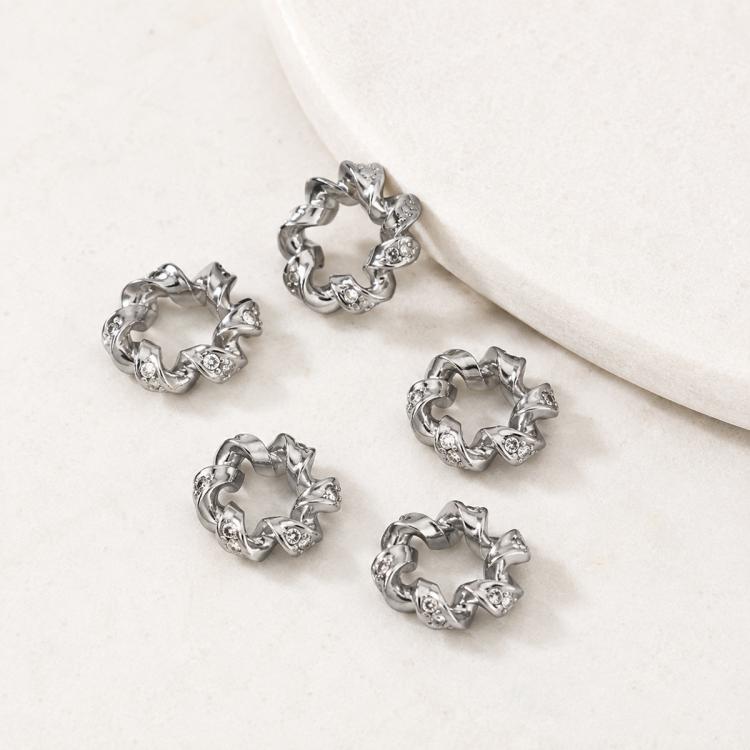 5 PCS/Pack Gold Filled Inlaid Zircon Hole Spacer Beads for DIY Jewelry Making — view 36