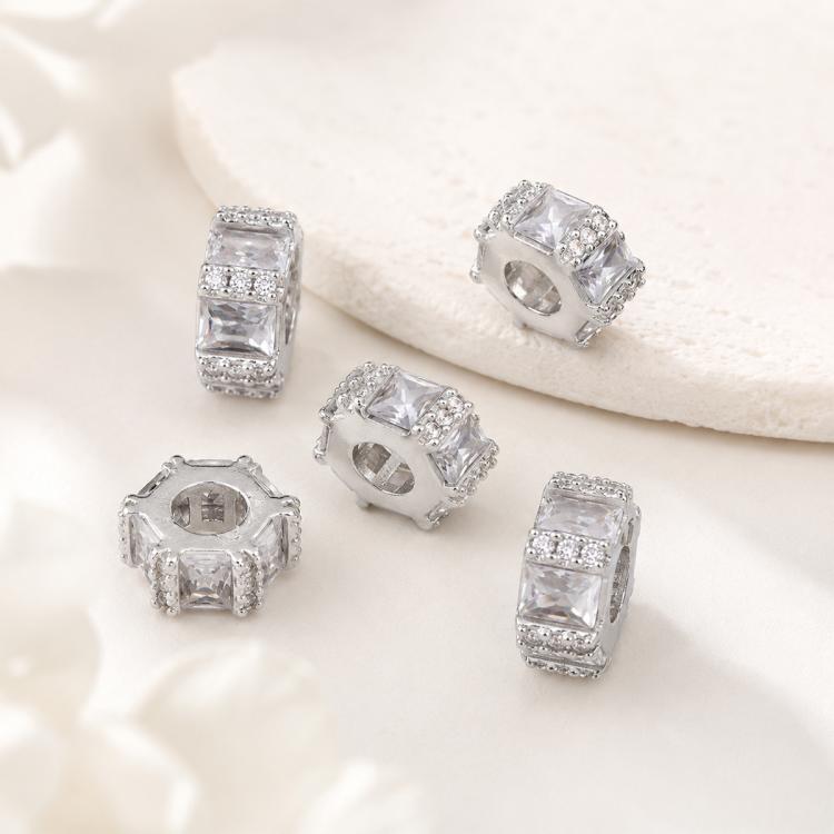 5 PCS/Pack Gold Filled Inlaid Zircon Hole Spacer Beads for DIY Jewelry Making — view 39