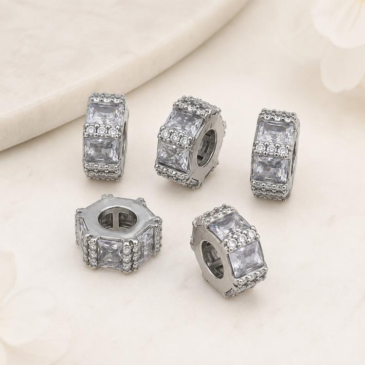 5 PCS/Pack Gold Filled Inlaid Zircon Hole Spacer Beads for DIY Jewelry Making — view 40