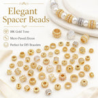 5 PCS/Pack Gold Filled Inlaid Zircon Hole Spacer Beads for DIY Jewelry Making — view 65