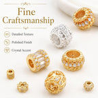 5 PCS/Pack Gold Filled Inlaid Zircon Hole Spacer Beads for DIY Jewelry Making — view 66