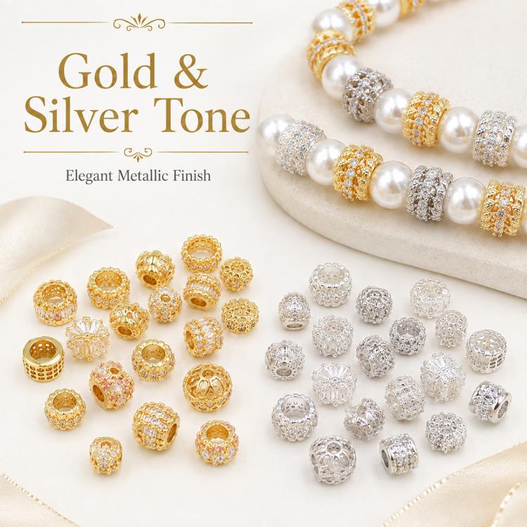 5 PCS/Pack Gold Filled Inlaid Zircon Hole Spacer Beads for DIY Jewelry Making — view 68