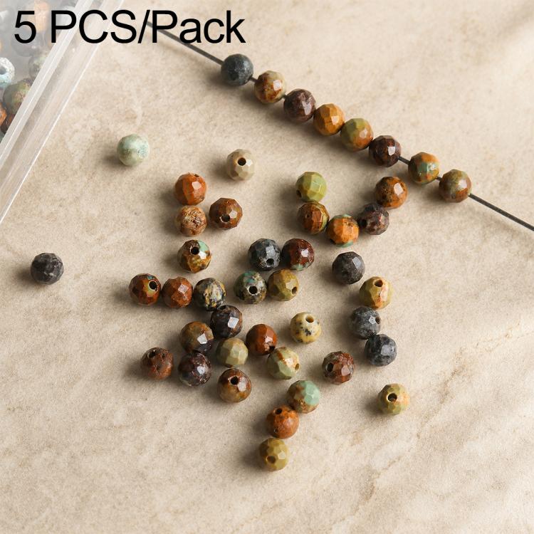 5 PCS/Set Natural Faceted Loose Beads DIY Accessories for Bracelets and Necklaces — Pink Opal