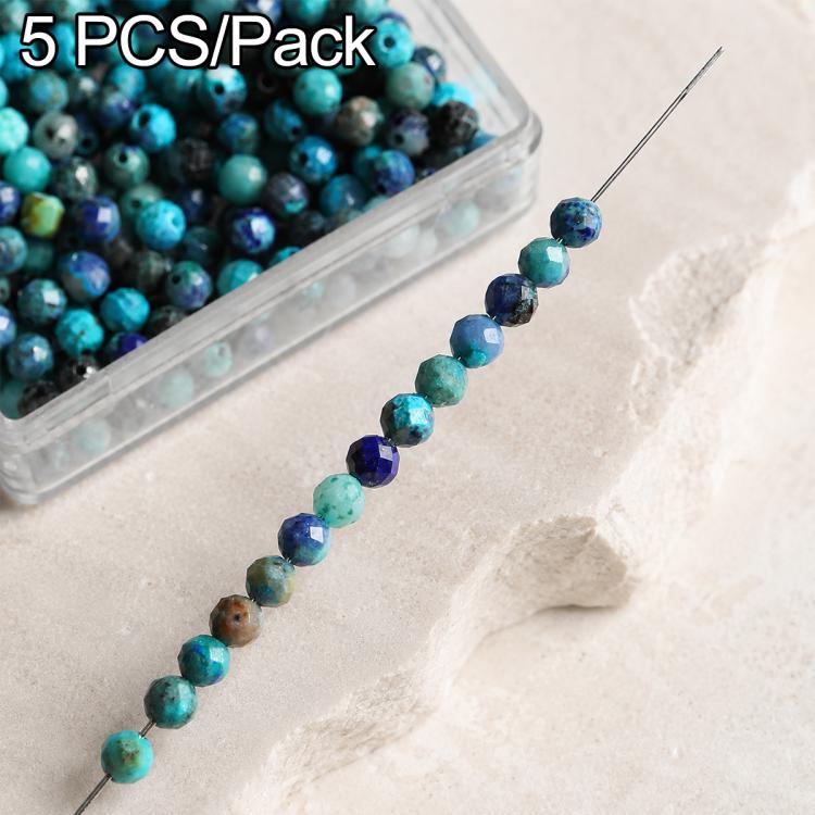 5 PCS/Set Natural Faceted Loose Beads DIY Accessories for Bracelets and Necklaces — Grey Moonstone