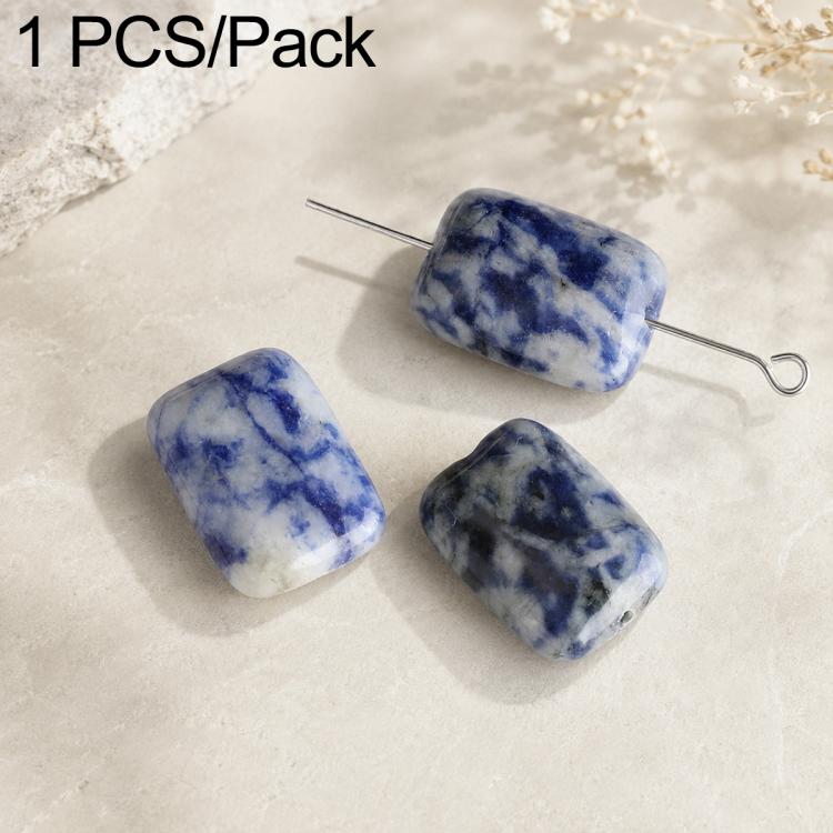 Natural Loose-bead DIY Accessories for Bracelets and Necklaces — Large Blue Lace Stone Bead