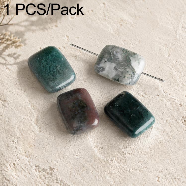 Natural Loose-bead DIY Accessories for Bracelets and Necklaces — Large Moss Agate Bead