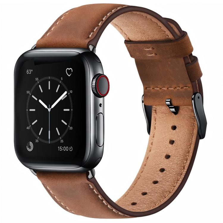 Vintage Crazy Horse Top-Grain Cowhide Leather Watch Band — Coffee