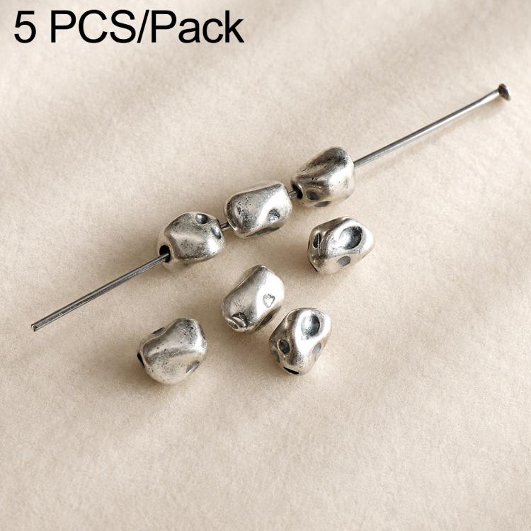 5 PCS/Set Tarnish-Resistant Vintage Silver Spacers and Beads DIY Accessories — Irregular Shape Bead