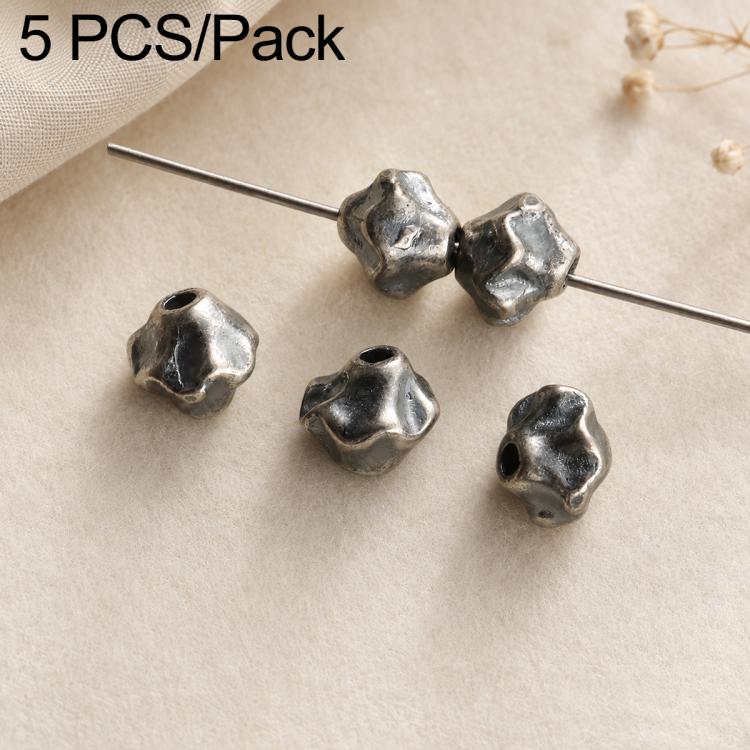 5 PCS/Set Tarnish-Resistant Vintage Silver Spacers and Beads DIY Accessories — Irregular Saucer Bead