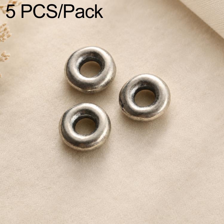 5 PCS/Set Tarnish-Resistant Vintage Silver Spacers and Beads DIY Accessories — Circle Bead