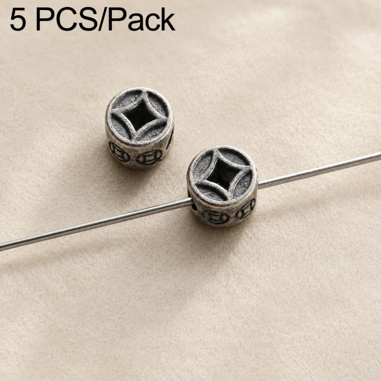 5 PCS/Set Tarnish-Resistant Vintage Silver Spacers and Beads DIY Accessories — Coin Bead