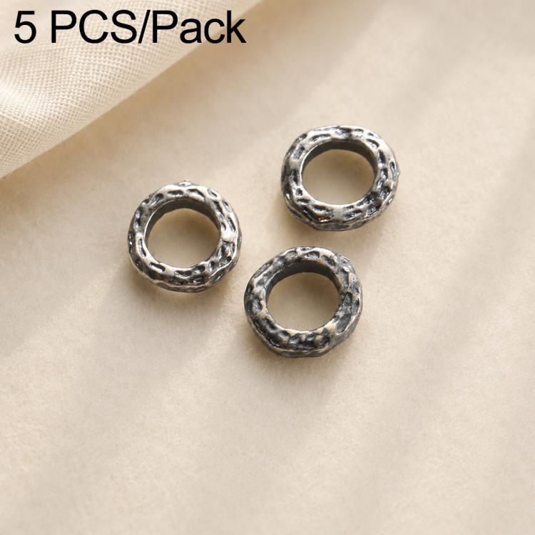 5 PCS/Set Tarnish-Resistant Vintage Silver Spacers and Beads DIY Accessories — Textured Spacer