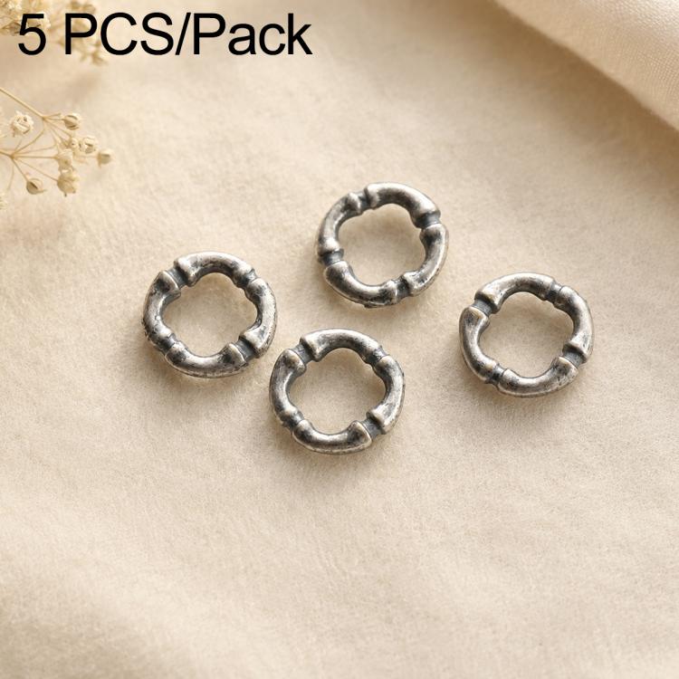 5 PCS/Set Tarnish-Resistant Vintage Silver Spacers and Beads DIY Accessories — Line Pattern Spacer